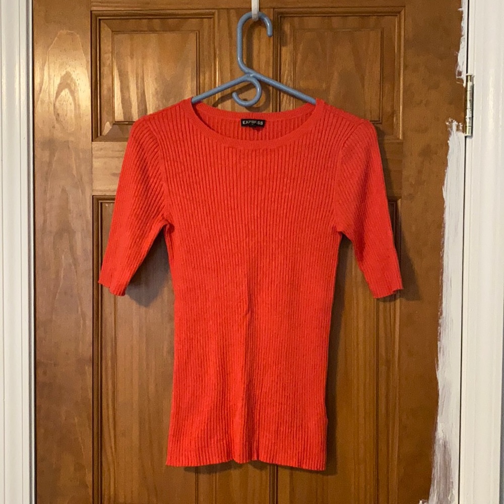 EXPRESS ribbed short-sleeved sweater